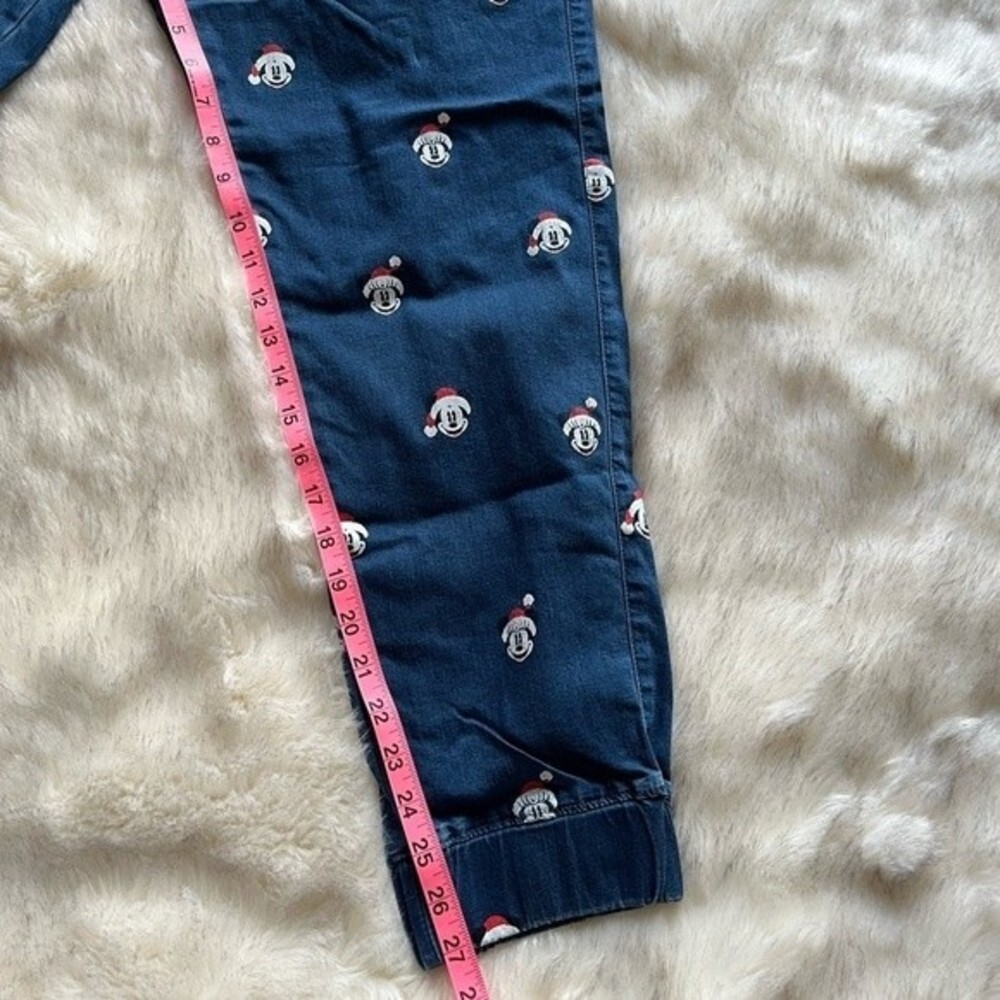 NWT Disney Mickey and Minnie Mouse Christmas Holiday Denim Jogger Jean Pants L - Picture 12 of 12